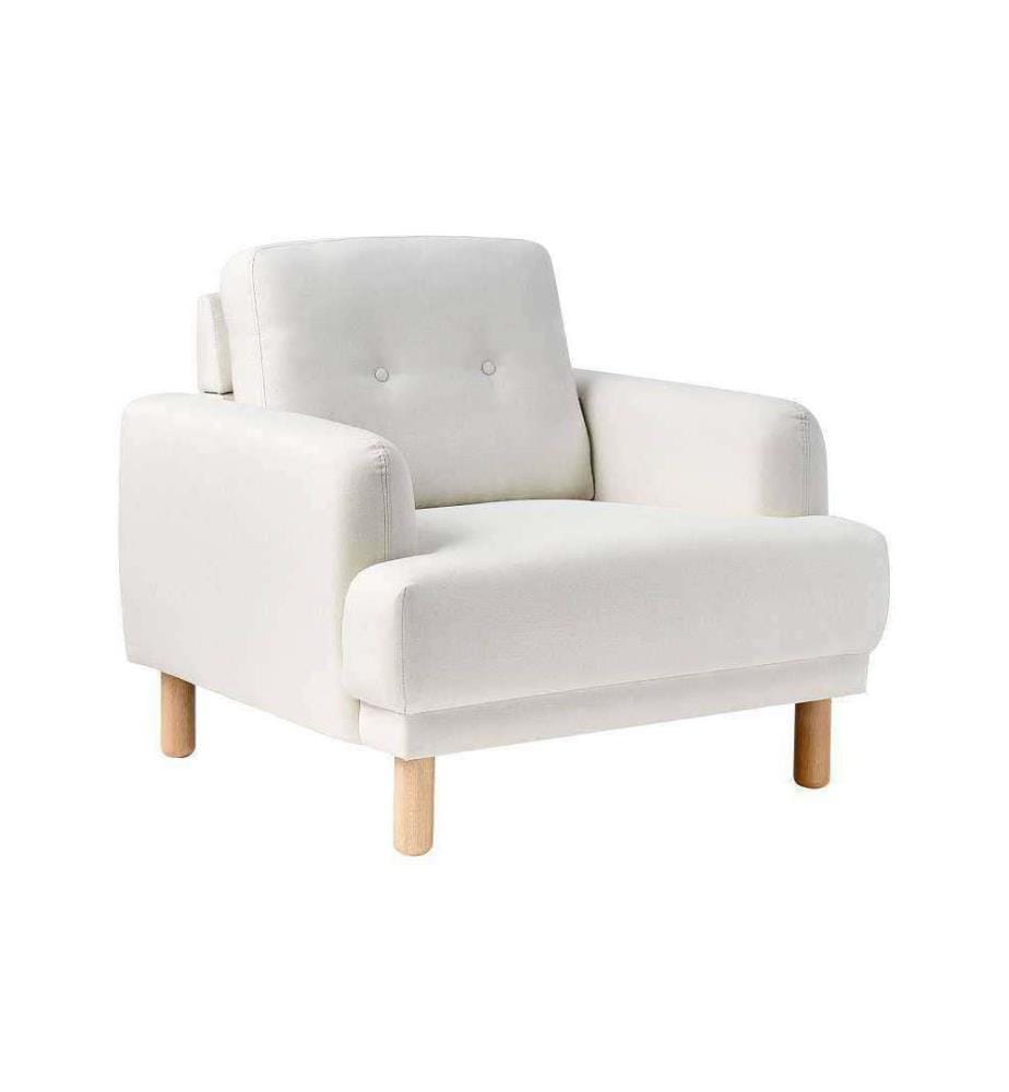 Fauteuil TUVE Tissu Blanc cassé