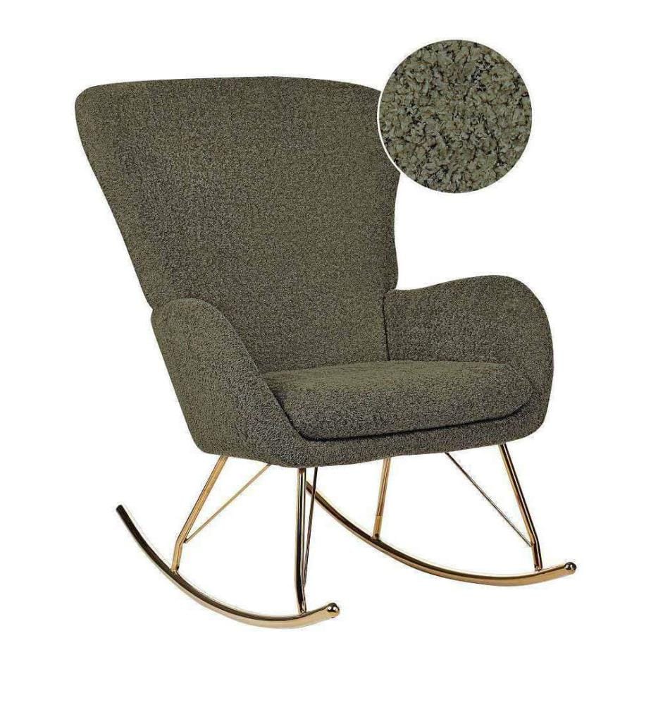 Fauteuil à bascule ANASET Bouclé Vert foncé
