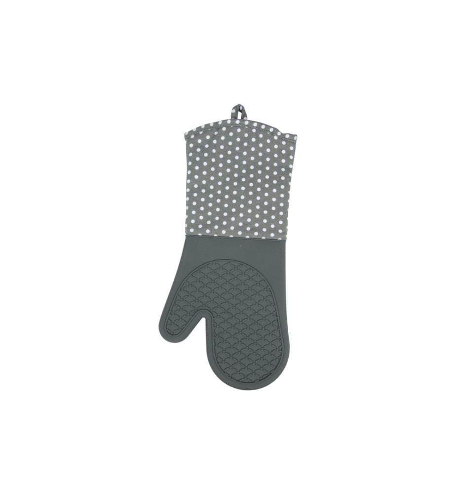 WENKO - Gant pour la cuisine Points Lot de 2, Gris