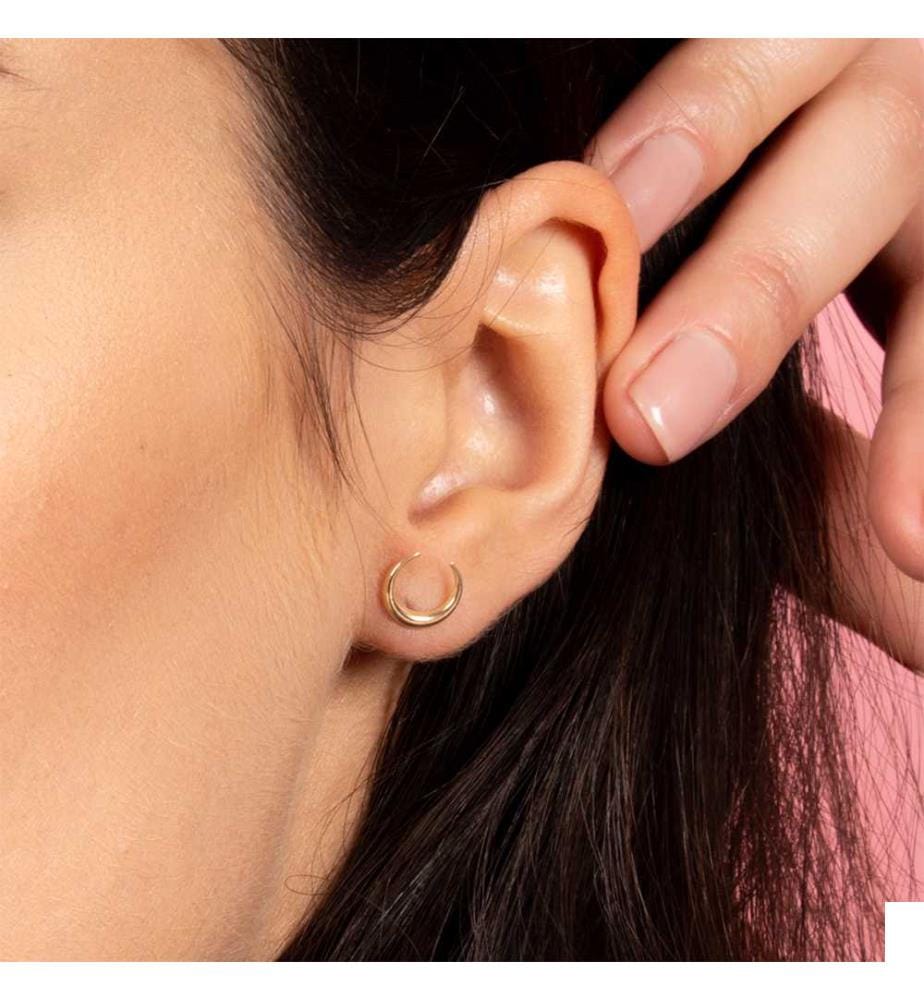 Boucles d'Oreilles Demi-Lune - Or Jaune