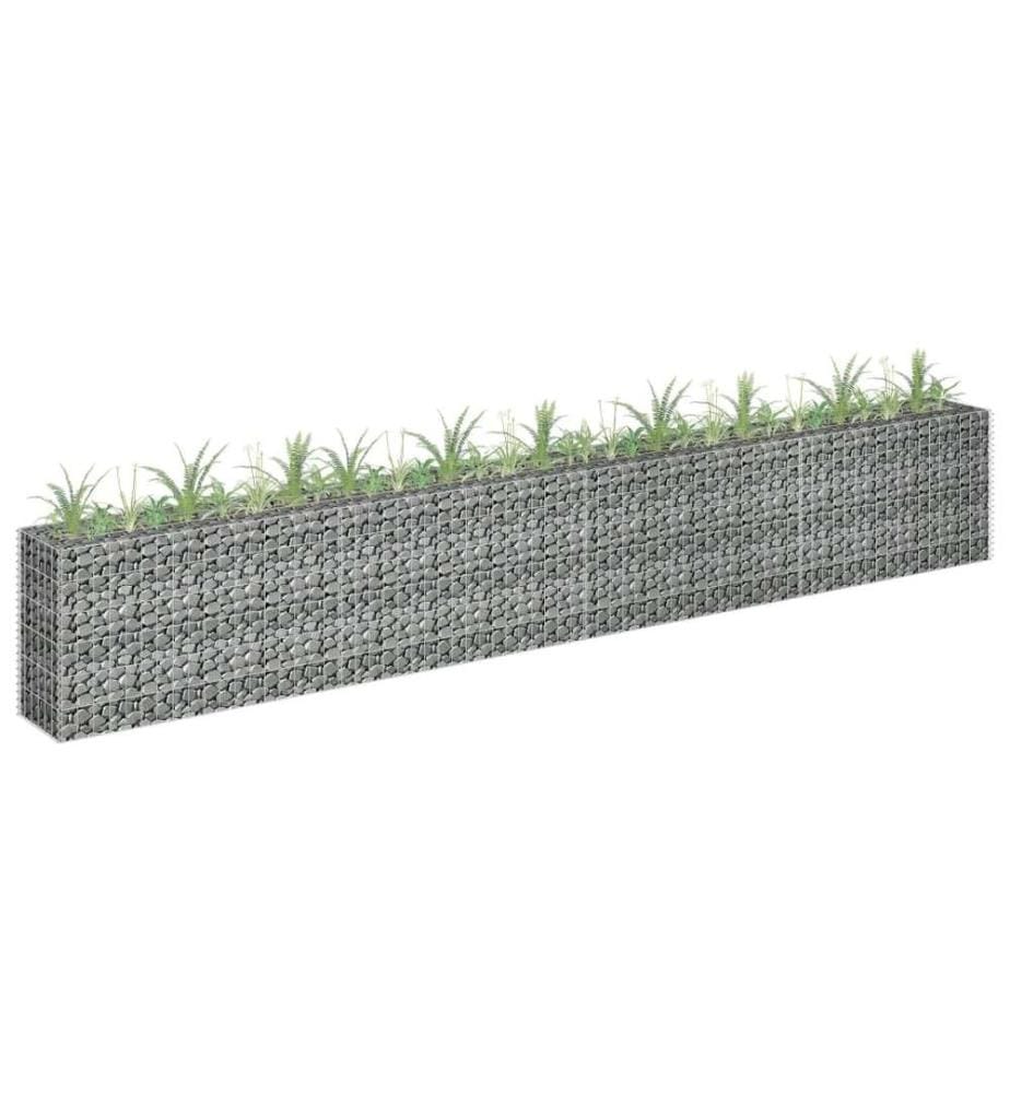 Lit surélevé à gabion Acier galvanisé 360x30x60 cm