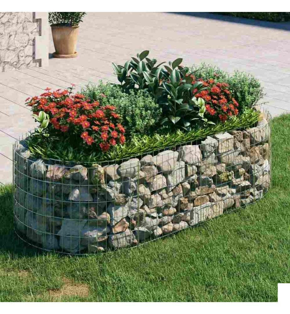 Lit surélevé à gabion Fer galvanisé 200x100x50 cm