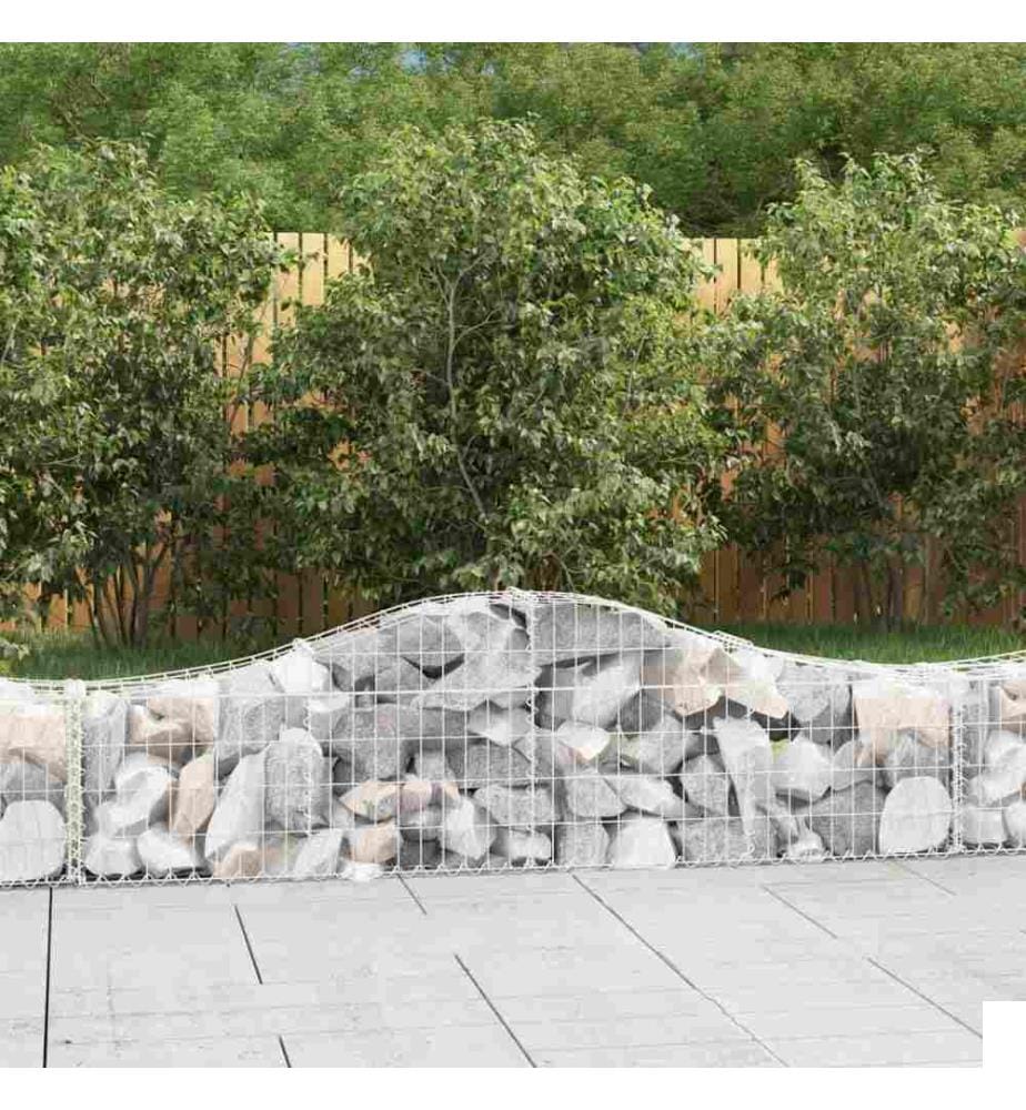 Panier de gabions arqué 200x30x40/60 cm Fer galvanisé