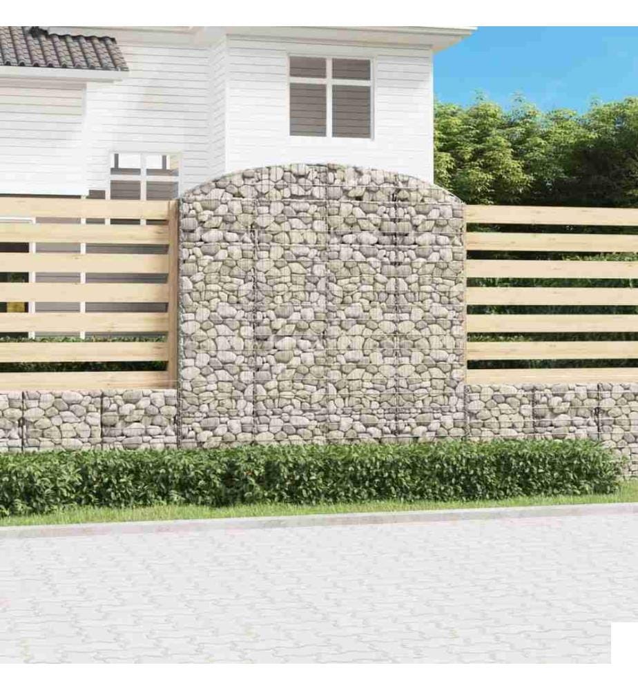 Panier de gabions arqué 200x30x200/220 cm Fer galvanisé
