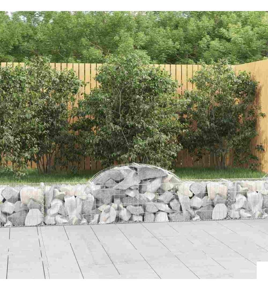 Paniers à gabions arqués 7 pcs 200x30x40/60 cm Fer galvanisé