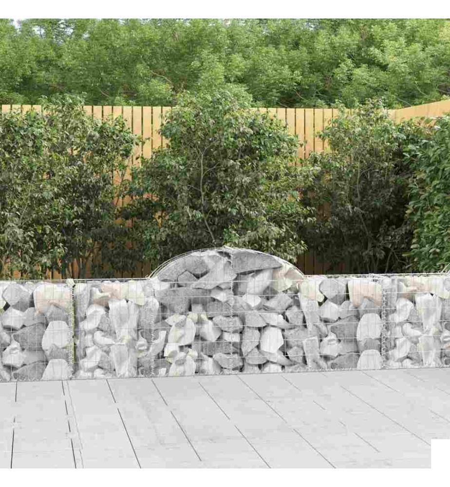 Paniers à gabions arqués 15 pcs 200x30x60/80 cm Fer galvanisé