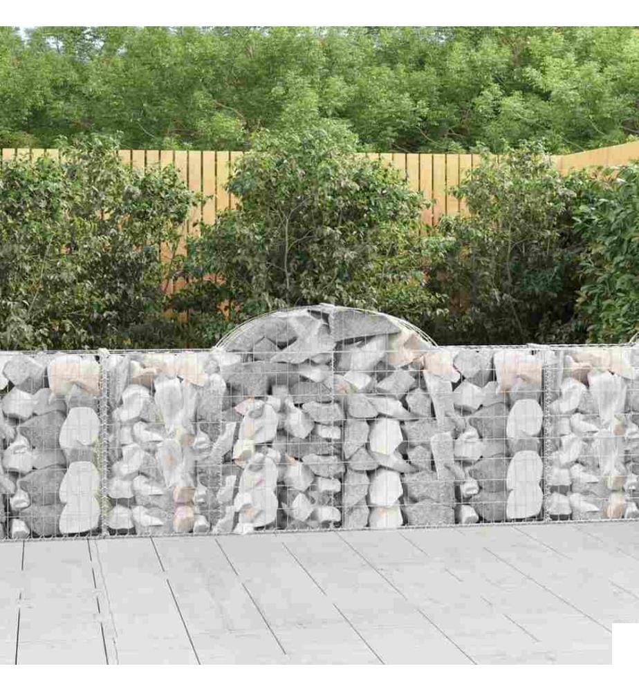 Paniers à gabions arqués 15 pcs 200x30x80/100 cm Fer galvanisé