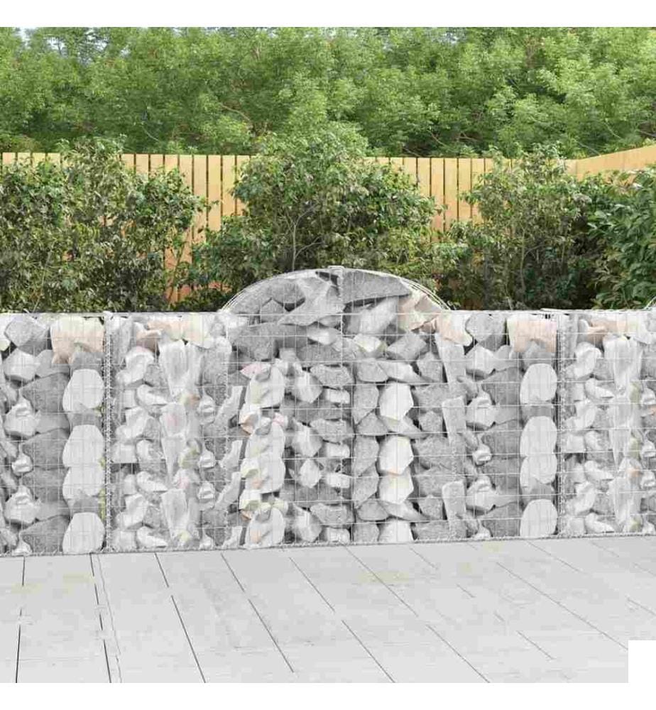 Paniers à gabions arqués 13 pcs 200x30x100/120 cm Fer galvanisé