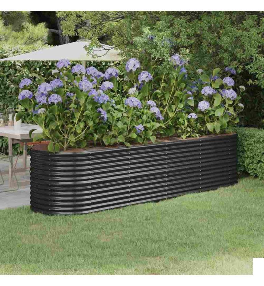 Lit surélevé de jardin Acier enduit de poudre Anthracite