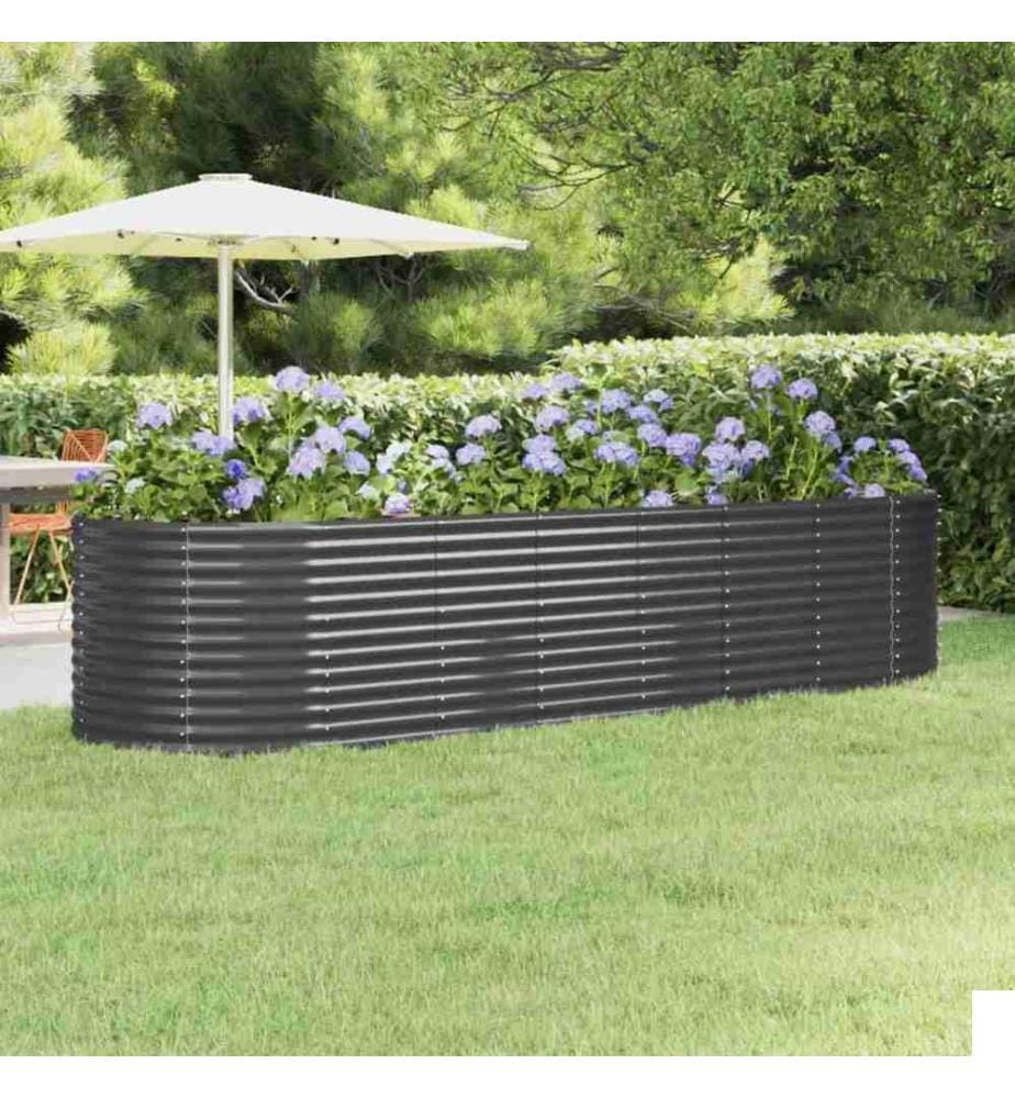 Lit surélevé de jardin Acier enduit de poudre Anthracite