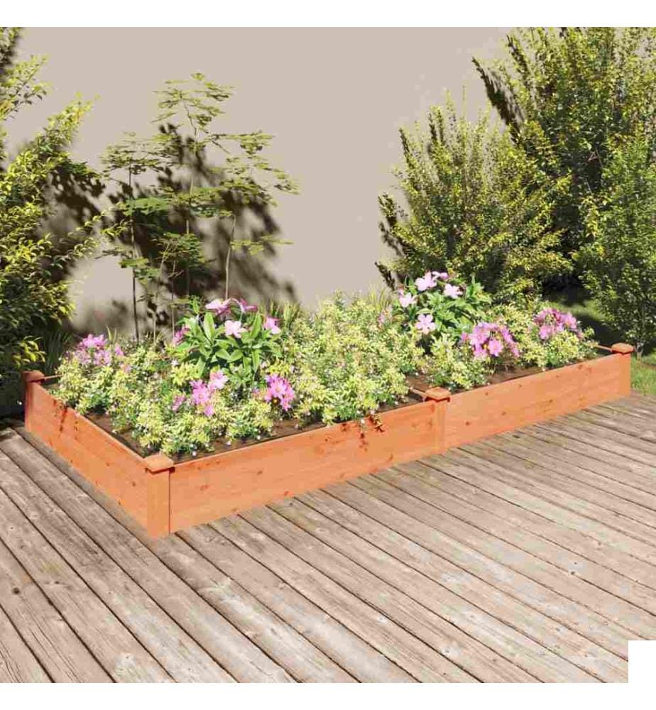 Lit surélevé de jardin doublure 240x120x25 cm bois massif sapin