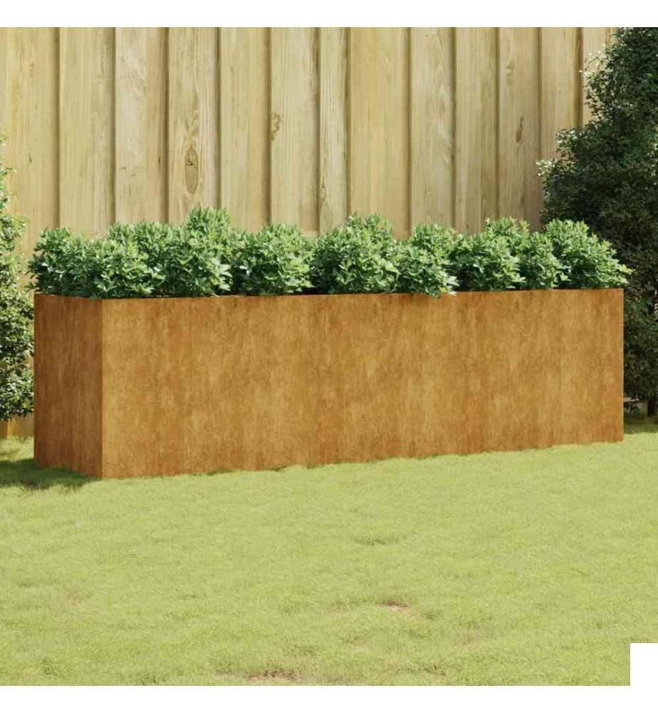 Lit surélevé de jardin 280x80x80 cm acier corten