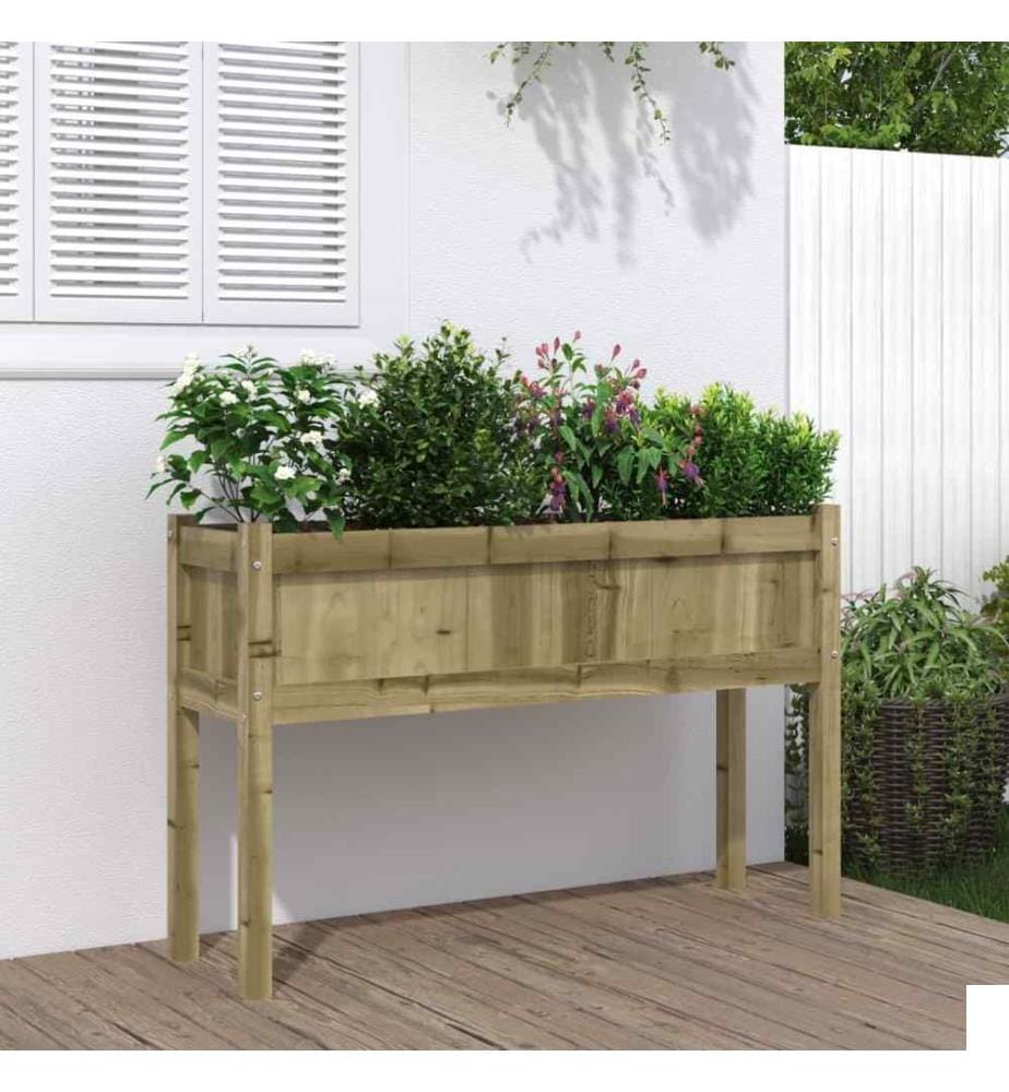 Jardinière avec pieds 110x31x70 cm bois de pin imprégné