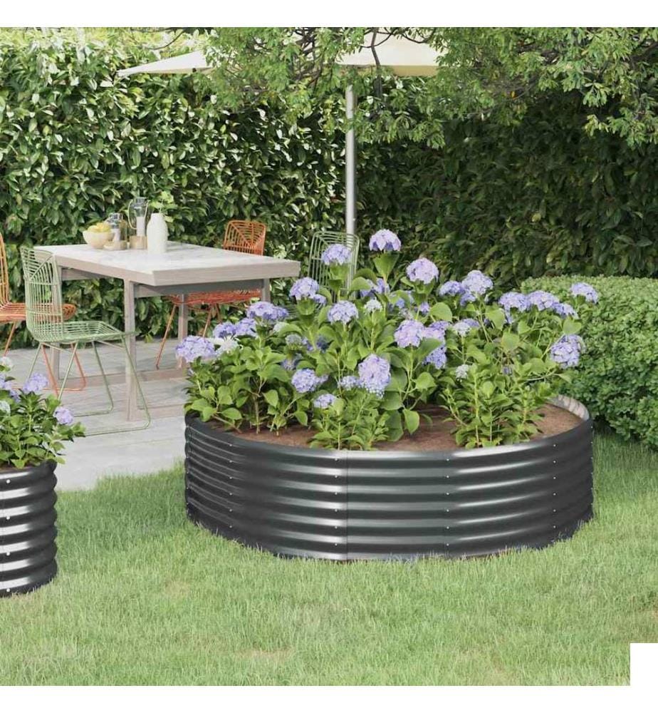 vidaXL Lit surélevé de jardin Acier galvanisé Anthracite