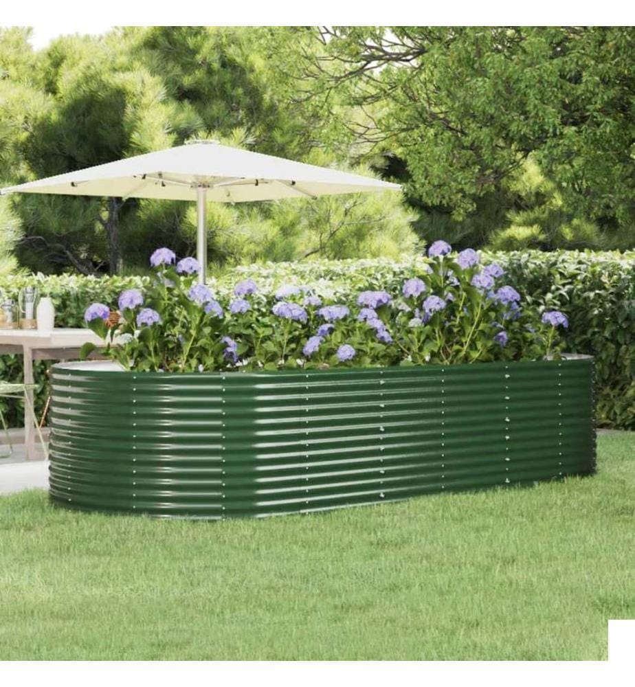 vidaXL Lit surélevé de jardin Vert Acier galvanisé