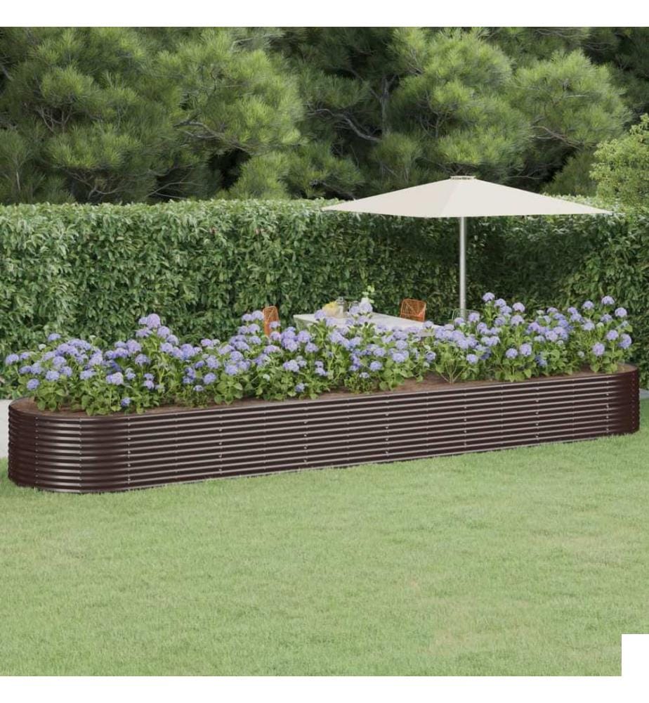 vidaXL Lit surélevé de jardin Acier enduit de poudre marron