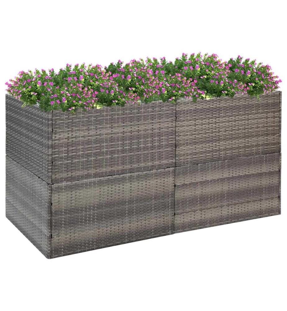 vidaXL Jardinière Gris 157x80x80 cm Résine tressée