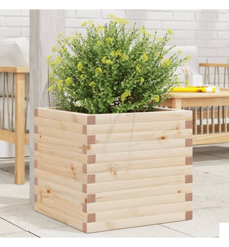 vidaXL Jardinière 50x50x46 cm bois de pin massif