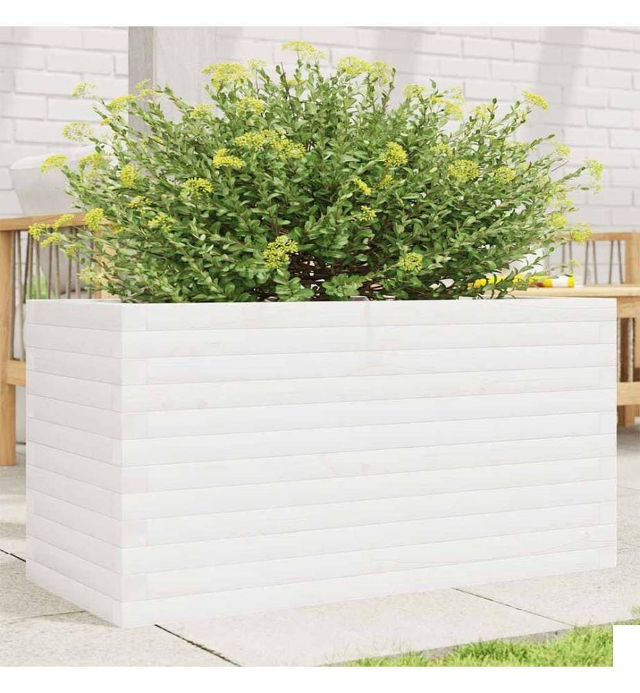 vidaXL Jardinière blanc 90x40x46 cm bois de pin massif