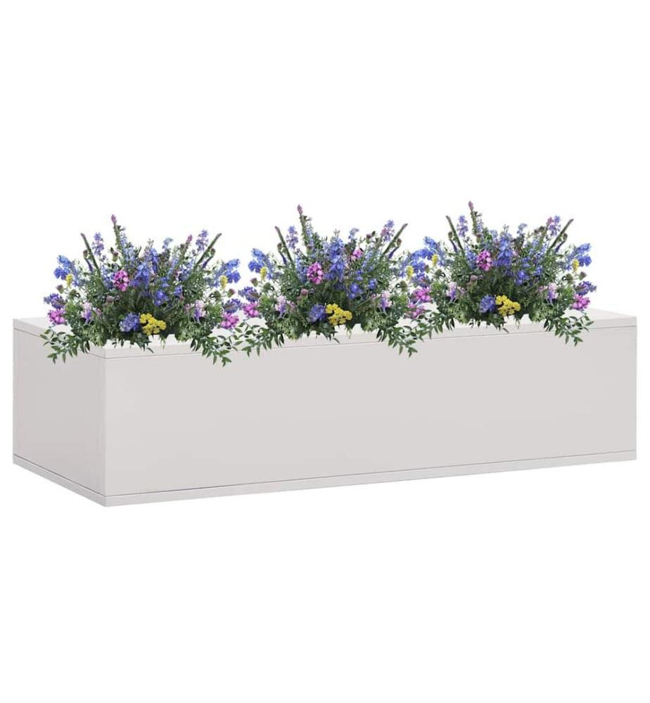 vidaXL Boîte à fleurs de bureau Gris clair 90x40x23 cm Acier