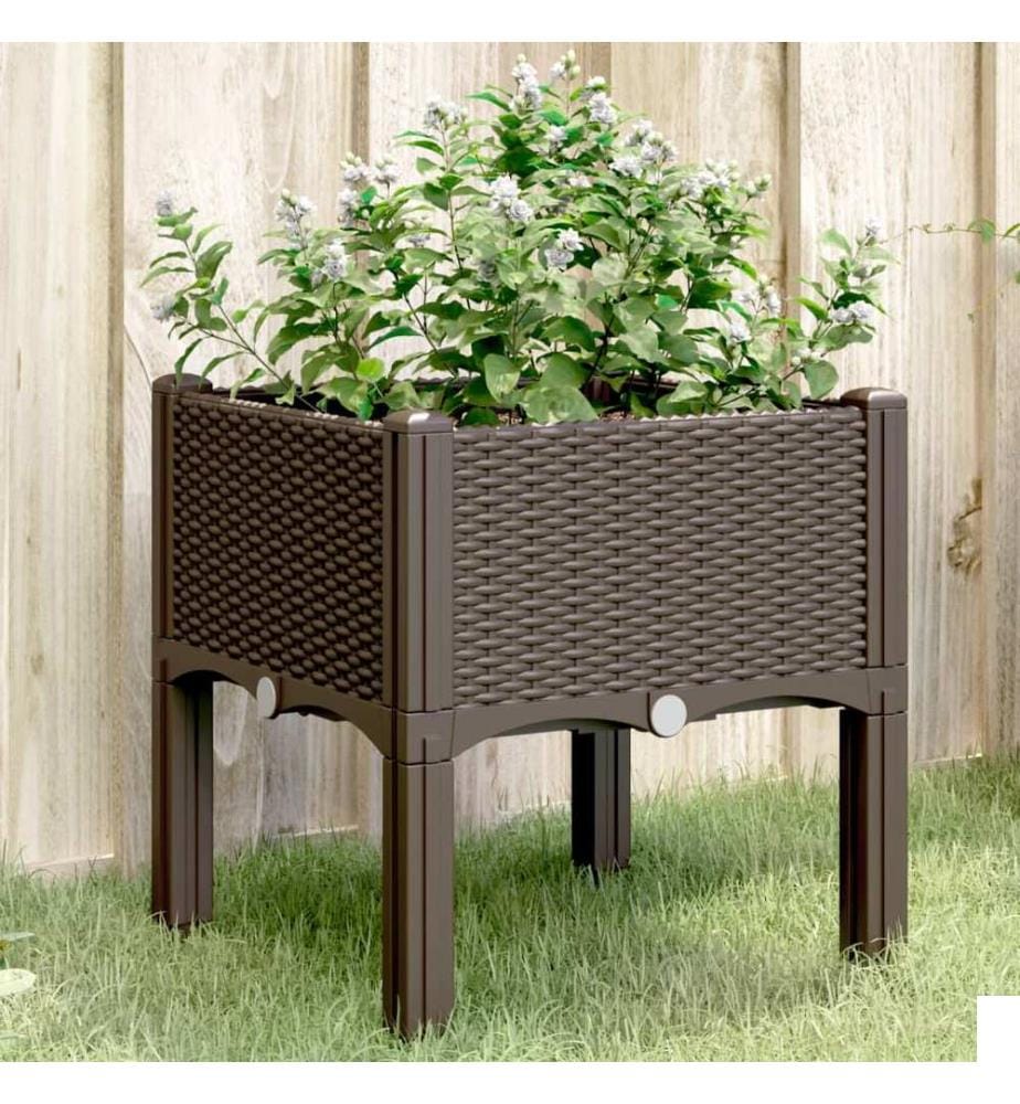 vidaXL Jardinière avec pieds marron 40x40x42 cm PP