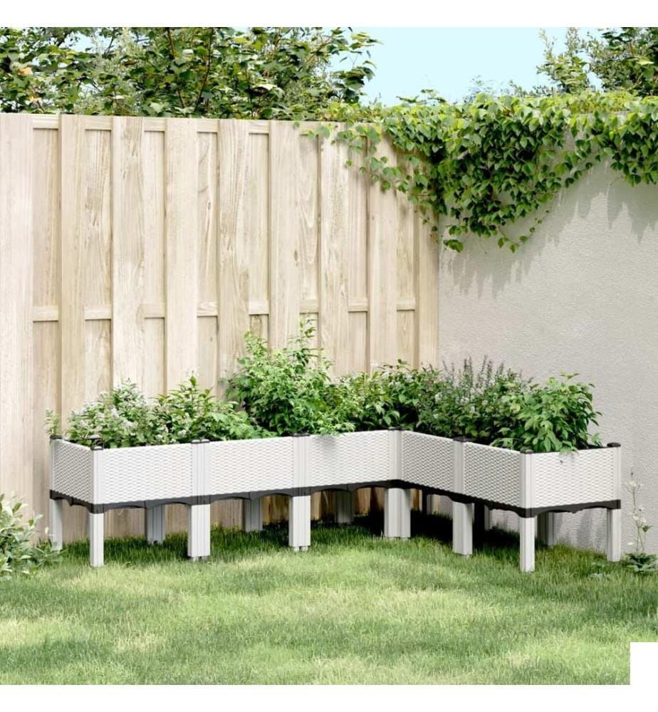 vidaXL Jardinière avec pieds blanc 160x120x42 cm PP