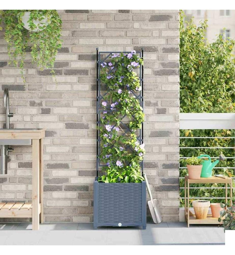 vidaXL Cache-pot de jardin Gris Clair 40 x 40 x 143 cm Plastique