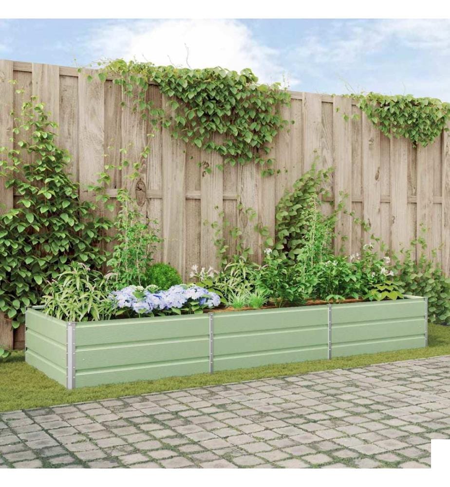 vidaXL Jardinière Vert pastel 290 x 100 x 45 cm Acier galvanisé