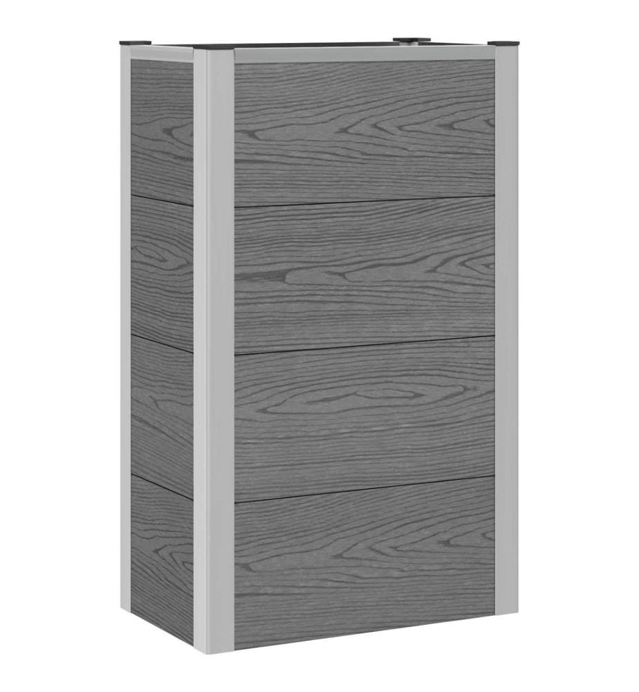 vidaXL Jardinière surélevée Gris 50 x 30 x 22 cm WPC et Aluminium