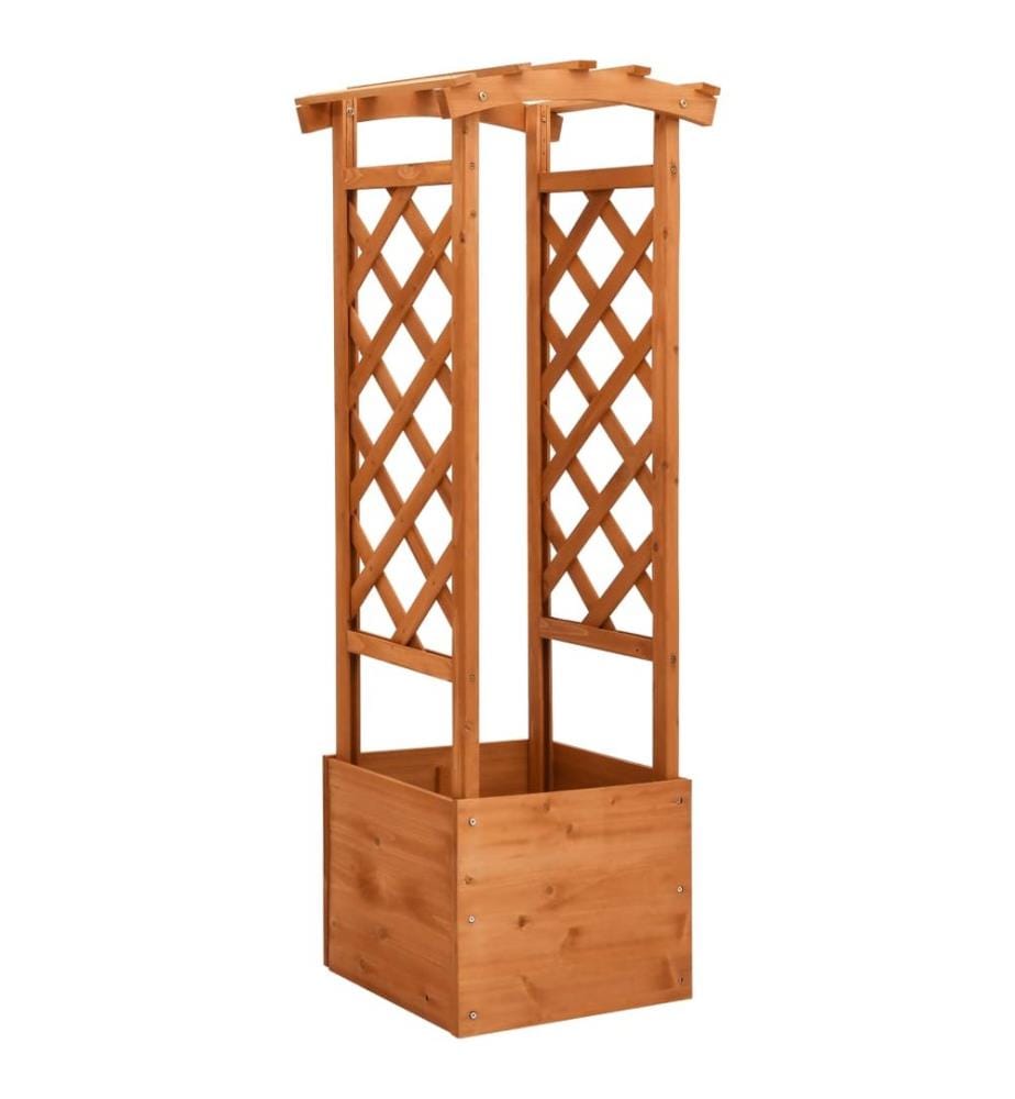 vidaXL Jardinière à treillis avec arche 49x39x130 cm Bois de sapin