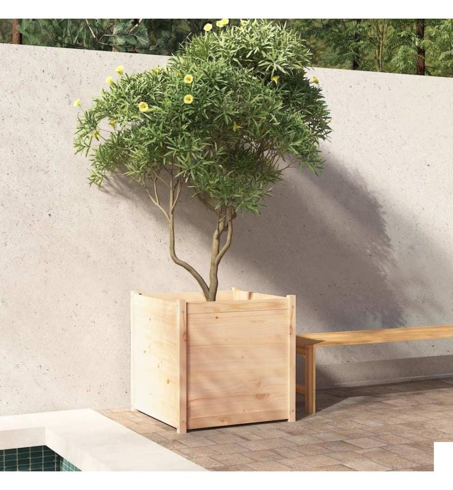 vidaXL Jardinière d'extérieur 70x70x70 cm bois de pin massif
