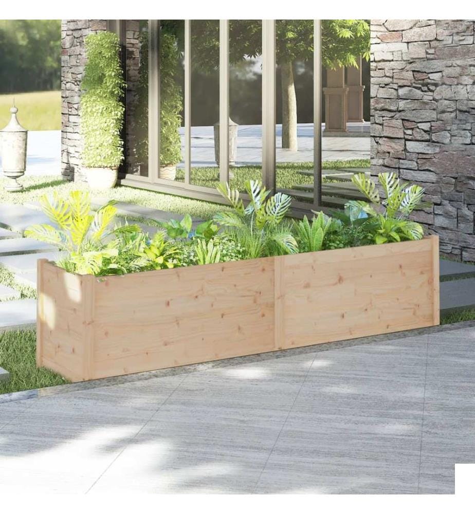 vidaXL Jardinière 200x50x50 cm Bois de pin solide