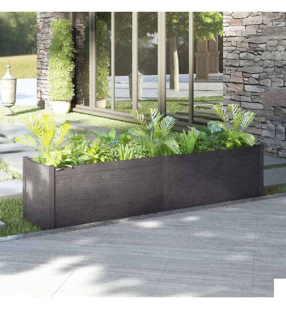 vidaXL Jardinière Gris 200x50x50 cm Bois de pin solide