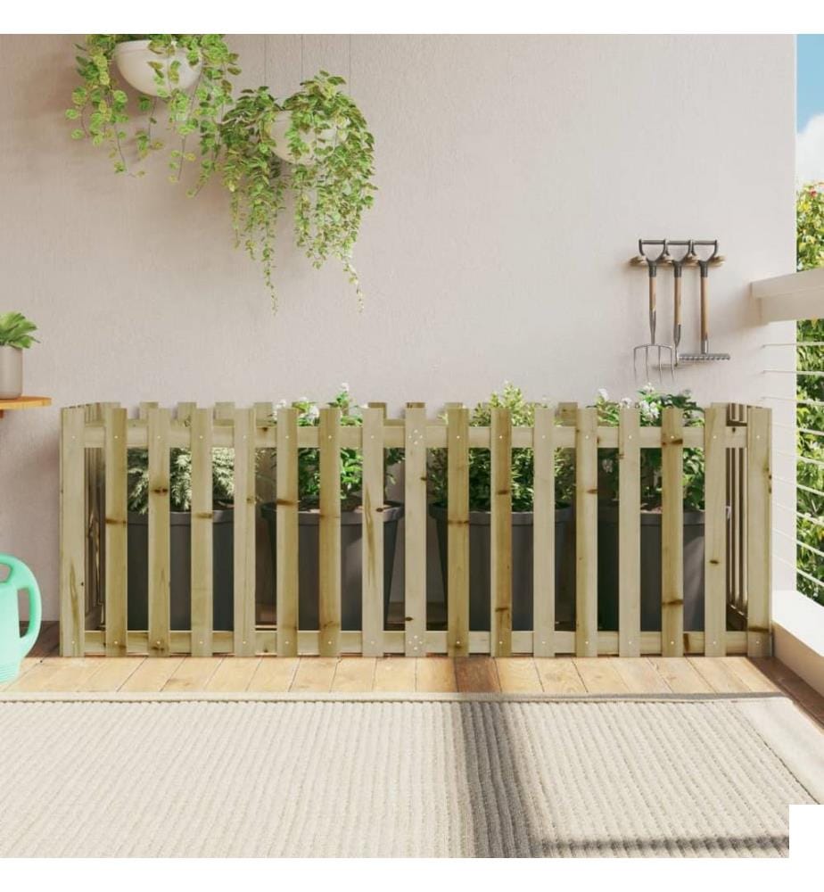 vidaXL Lit surélevé de jardin design de clôture bois de pin imprégné