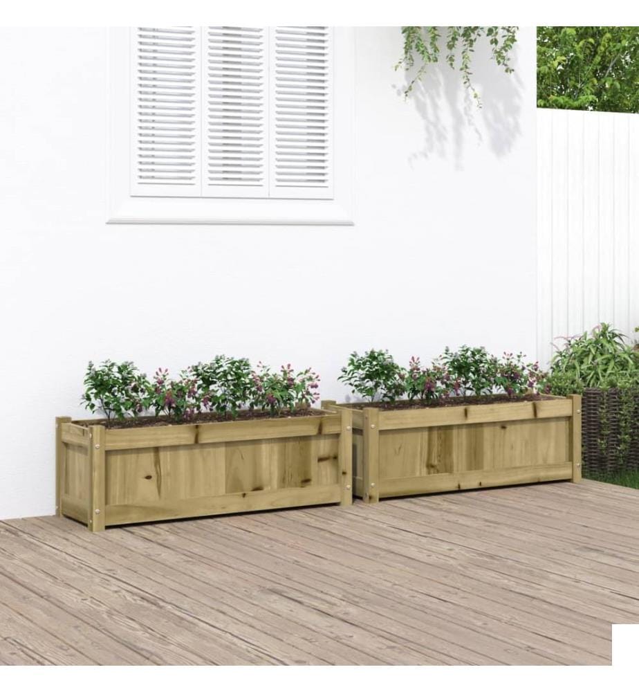 vidaXL Jardinières 2 pcs bois de pin imprégné
