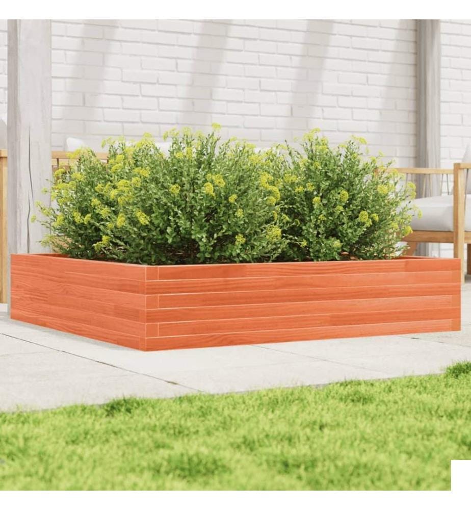 vidaXL Jardinière cire marron 110x110x23 cm bois de pin massif