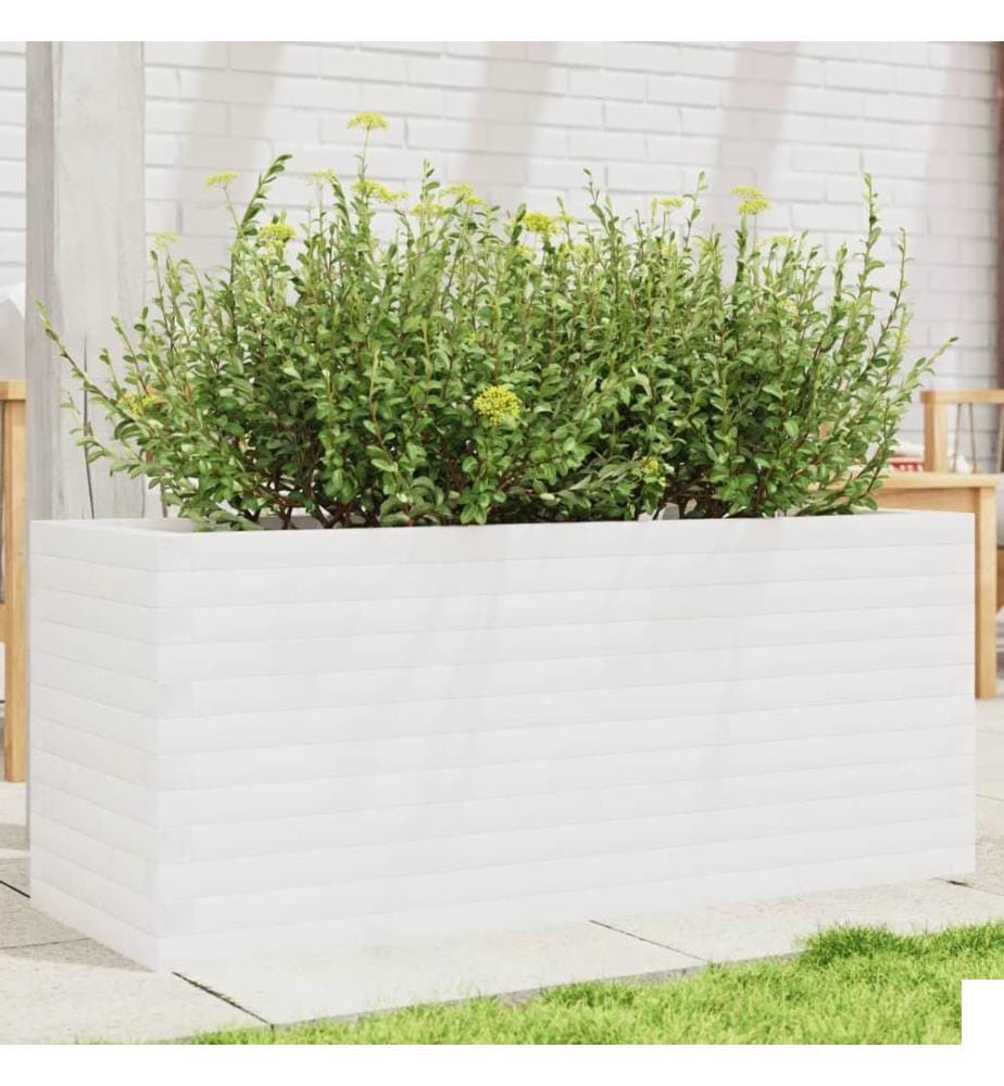 vidaXL Jardinière blanc 110x40x45,5 cm bois de pin massif