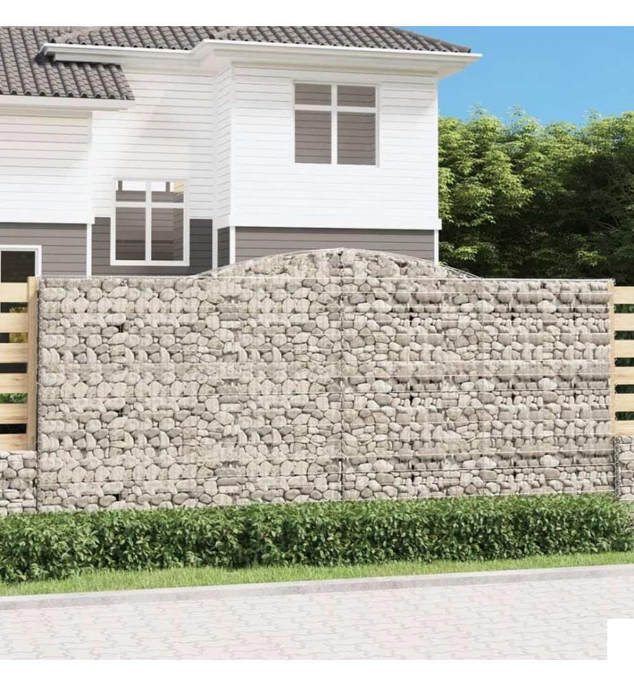 vidaXL Paniers à gabions arqués 25 pcs 400x30x180/200 cm Fer galvanisé