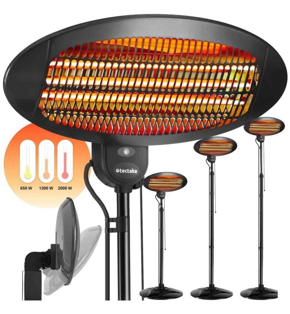 Radiateur infrarouge Solaris Monolith 2000W réglable en hauteur - noir