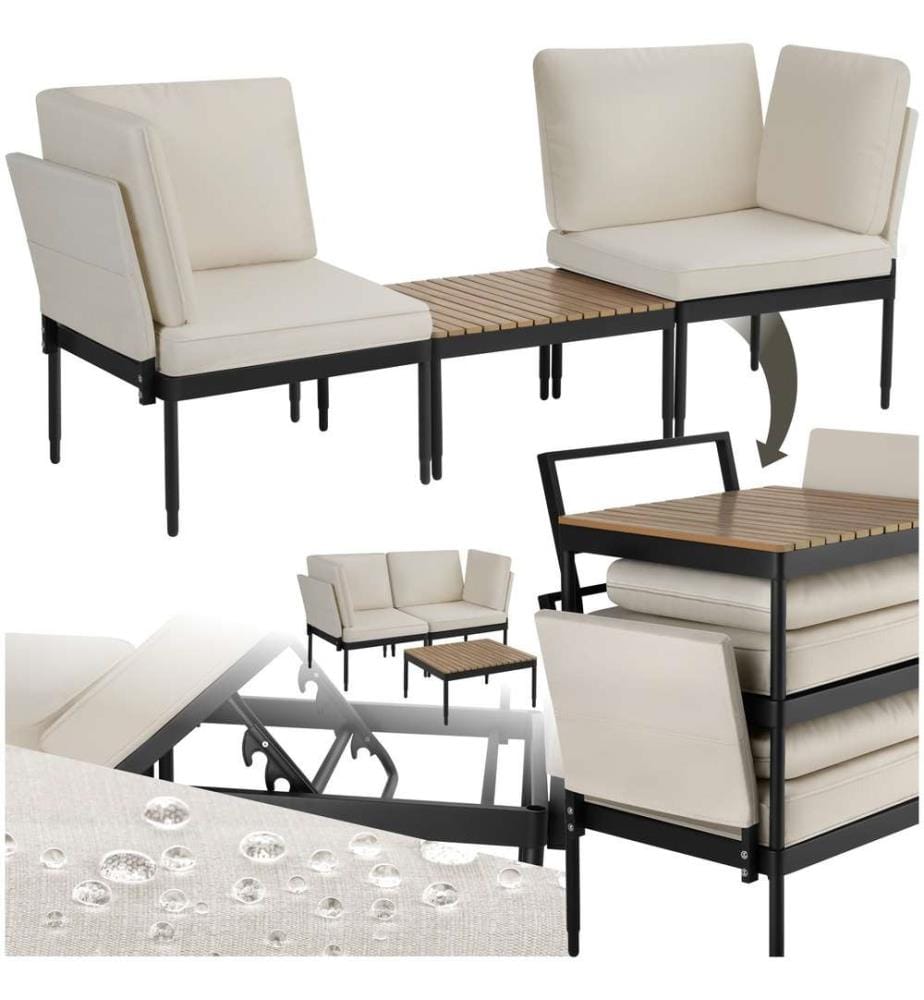 Ensemble de salon de jardin MAGALUF 5-en-1 en aluminium - anthracitegris