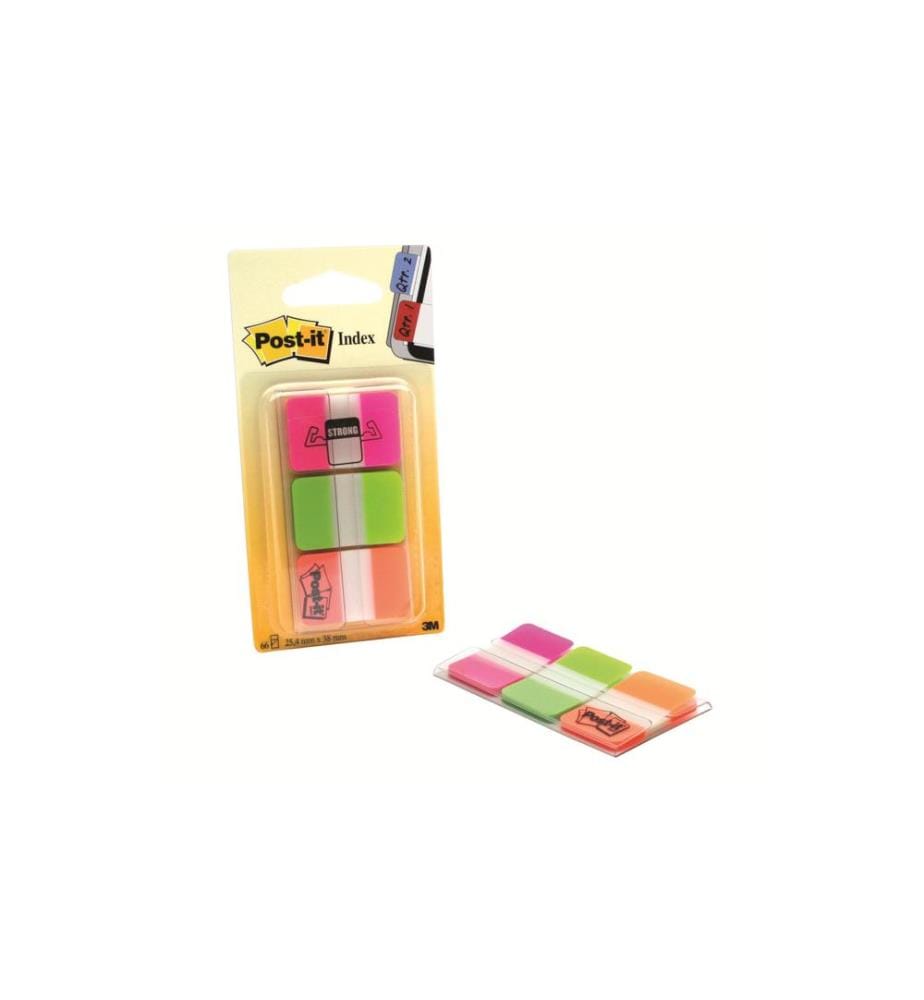 POST-IT - Marque-page POST-IT - Index Strong 3 x 22 pièces, 25.4 x 38 mm