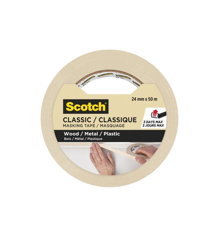 3M - Ruban adhésif du peintre Scotch Classic 2450 24 mm x 50 m, Beige
