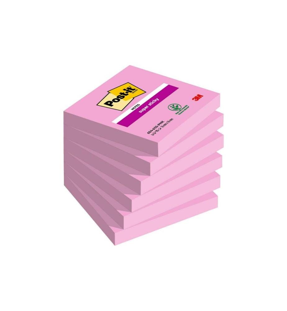 POST-IT - Fiche de bloc-notes Super Sticky Rose tropical 76 x 76 mm