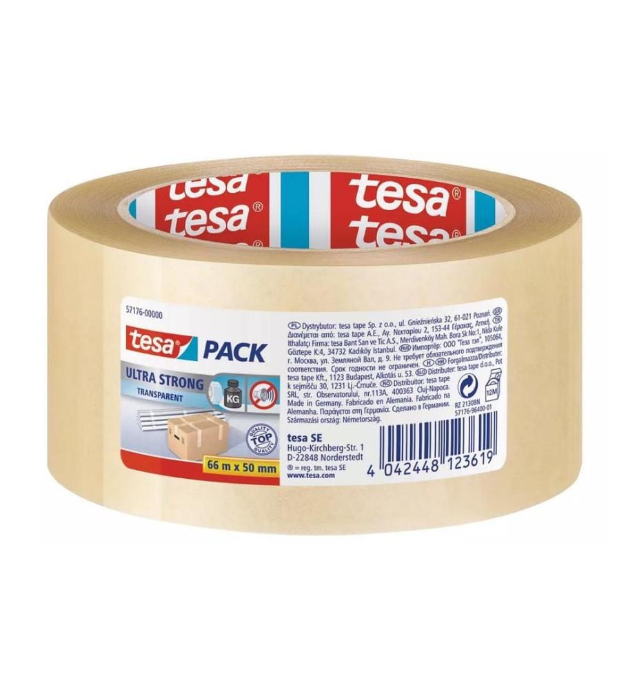 TESA - Ruban adhésif -Set Ultra Strong, 6x 50 mm x 66 m, Transparent