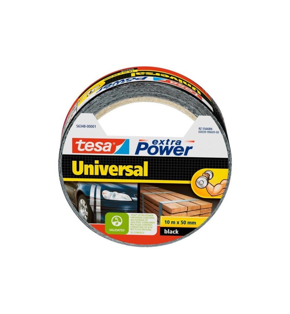 TESA - Bande de tissu extra Power Universal Noir - 10 m x 50 mm
