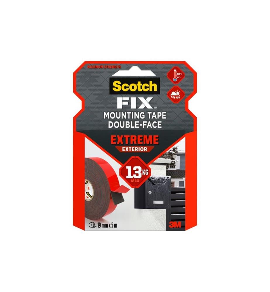 3M - Bande de montage extérieur Extreme 19 mm x 5 m, Noir