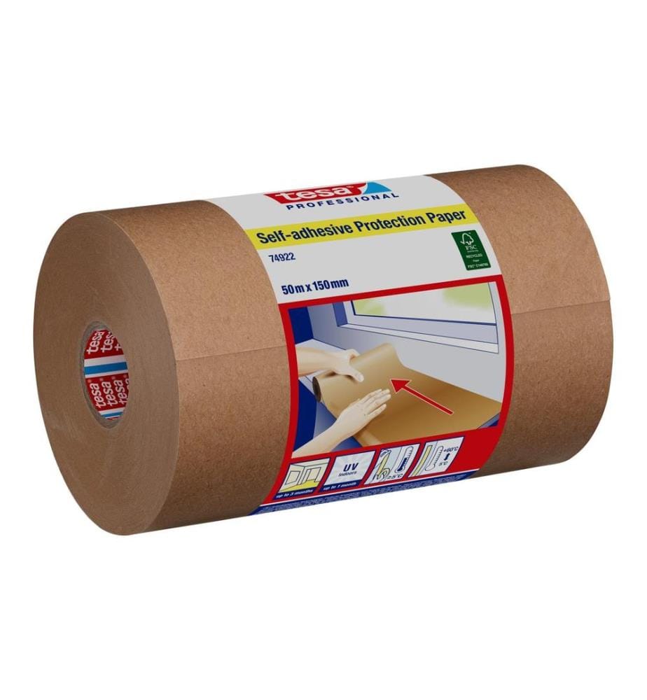 TESA - Papier de protection autocollant 1x rouleau de 50 m x 15 cm