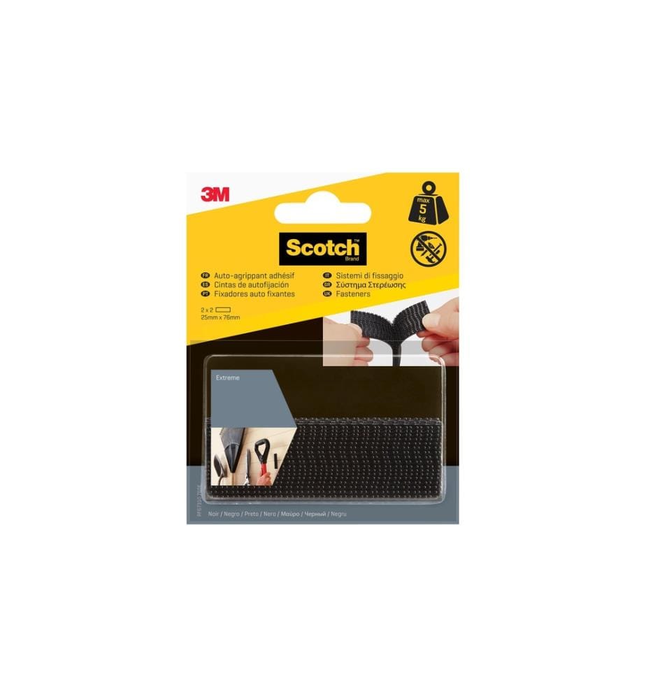 SCOTCH - Bande auto-agrippante Dual Lock Extreme, 25mm x 76mm Noir