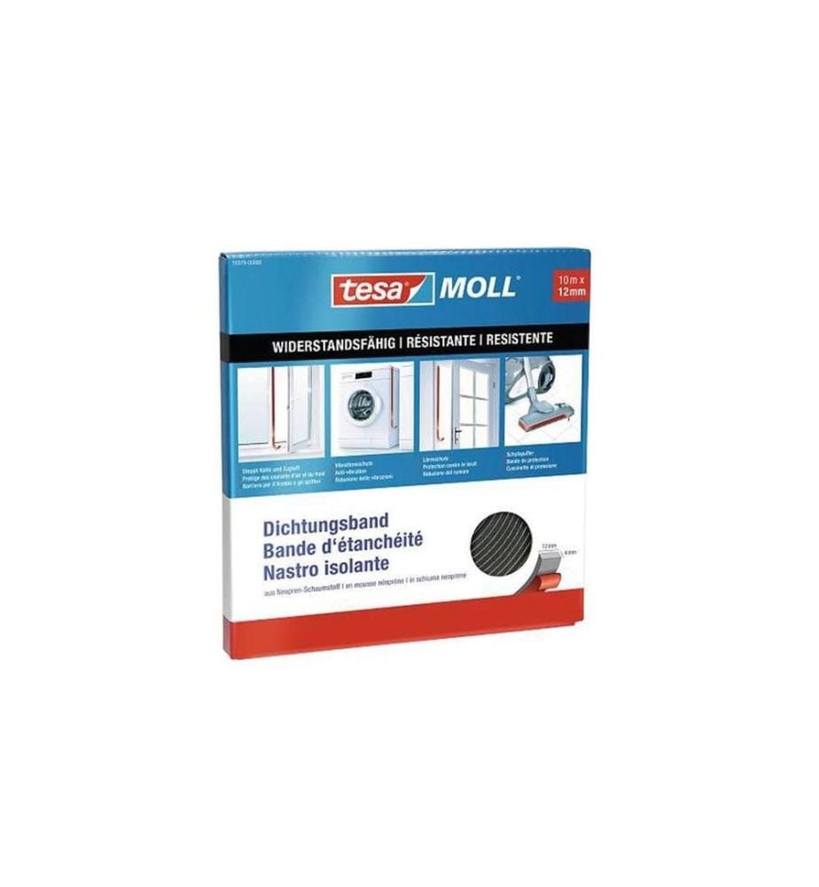 TESA - Bande détanchéité TESA -moll 10 m x 12 mm mousse de néoprène