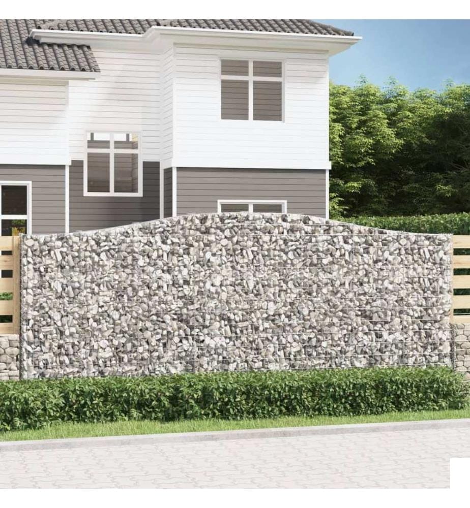 Panier de gabions arqué 400x30x160/180 cm Fer galvanisé